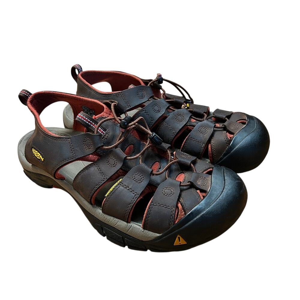 Keen Newport H2 Waterproof Sandals Leather Mens 14 Brown Hiking Water Outdoor